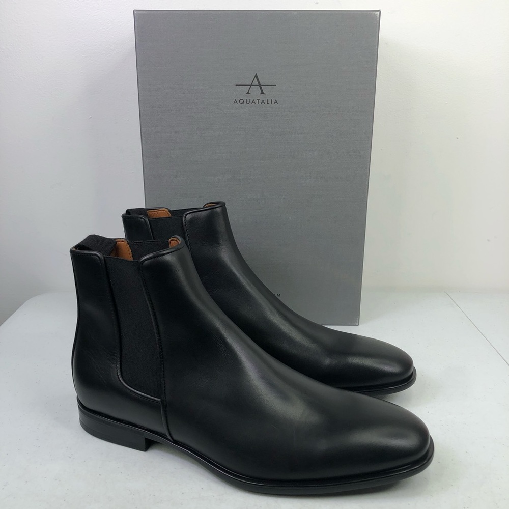Aquatalia Black Adrian Dress Chelsea Boots